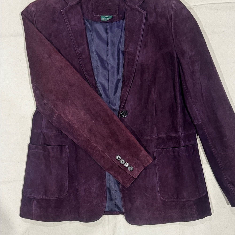 Vintage Ralph Lauren Suede Blazer - Eggplant - Picture 2 of 6
